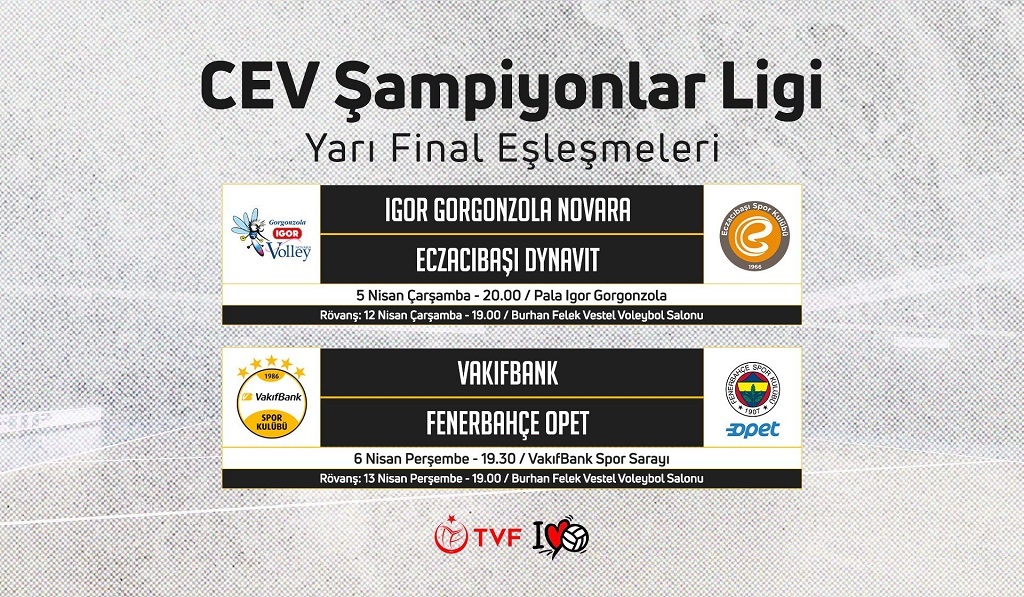 Temsilcilerimizin 2023 Kadınlar CEV Şampiyonlar Ligi’ndeki Yarı Final Maç Programı Açıklandı