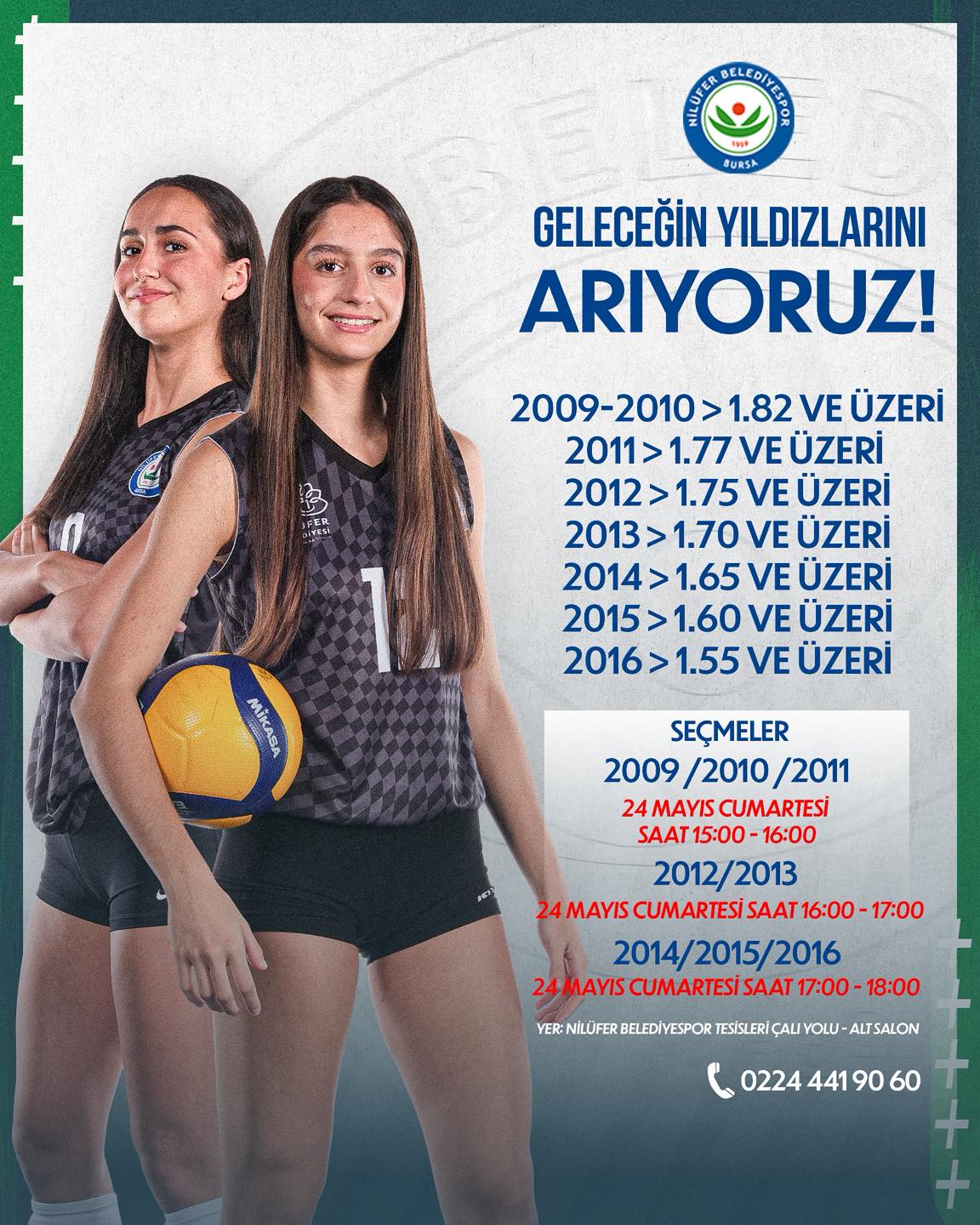 Nilüfer Belediyespor' da Voleybol Altyapı Seçmeleri Başlıyor!